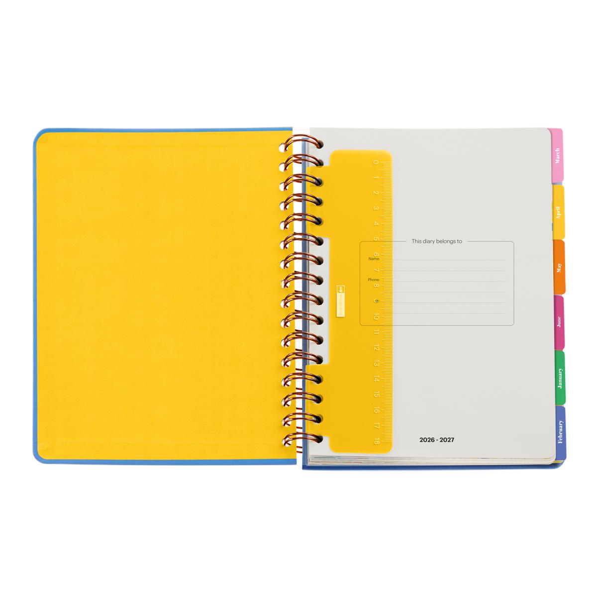 Agenda Escolar Plus Wire-O Semana Vista Blue Garden Hutter 2026-27 Miquelrius Multicolor-7