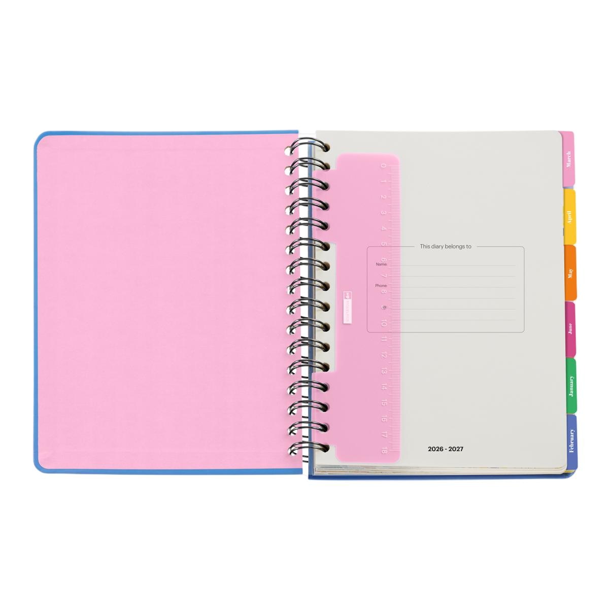 Agenda Escolar Plus Wire-O Semana Vista Green Bloom Hutter 2026-27 Miquelrius Multicolor-7