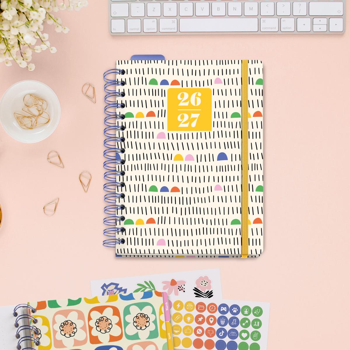 Agenda Escolar Plus Wire-O Día Página Sunny Lines Hutter 2026-27 Miquelrius Multicolor-10