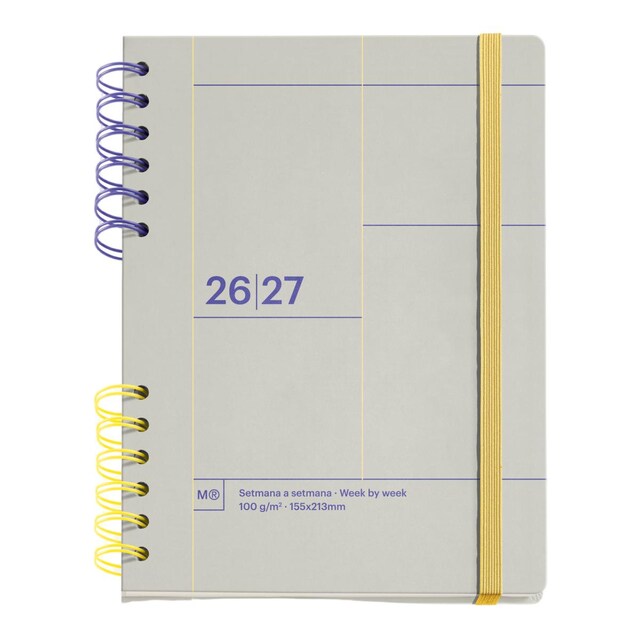 Agenda Escolar Plus Wire-O Semana Vista Catalán Gris Back To Basics 2026-27 Miquelrius