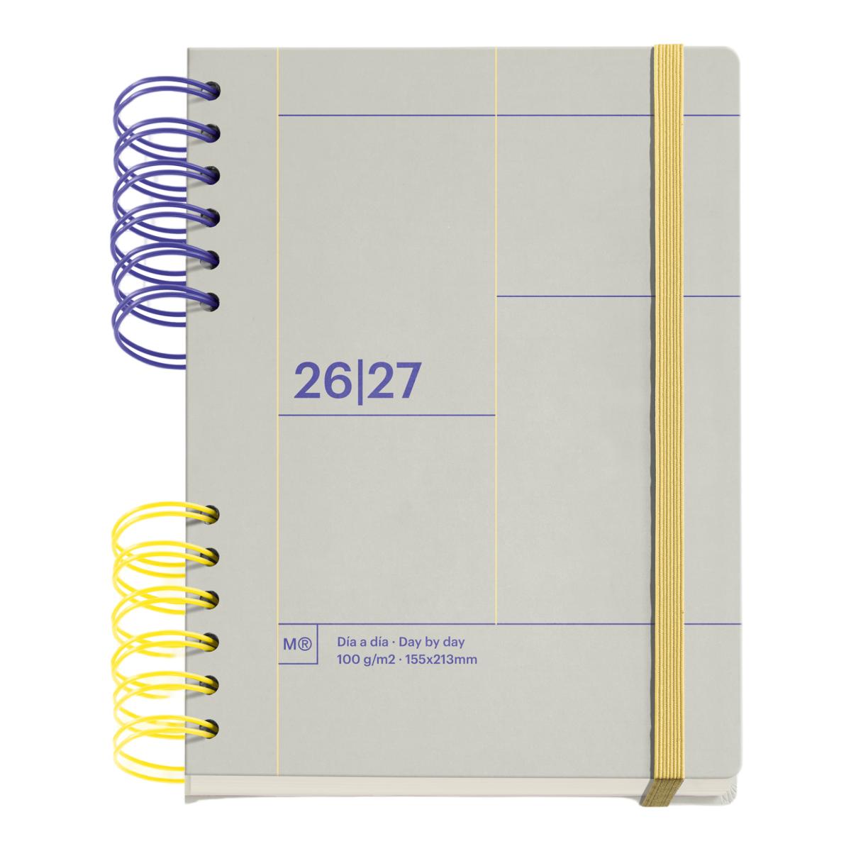 Imagen 0 de Agenda Escolar Plus Wire-O Día Página Gris Back To Basics 2026-27 Miquelrius