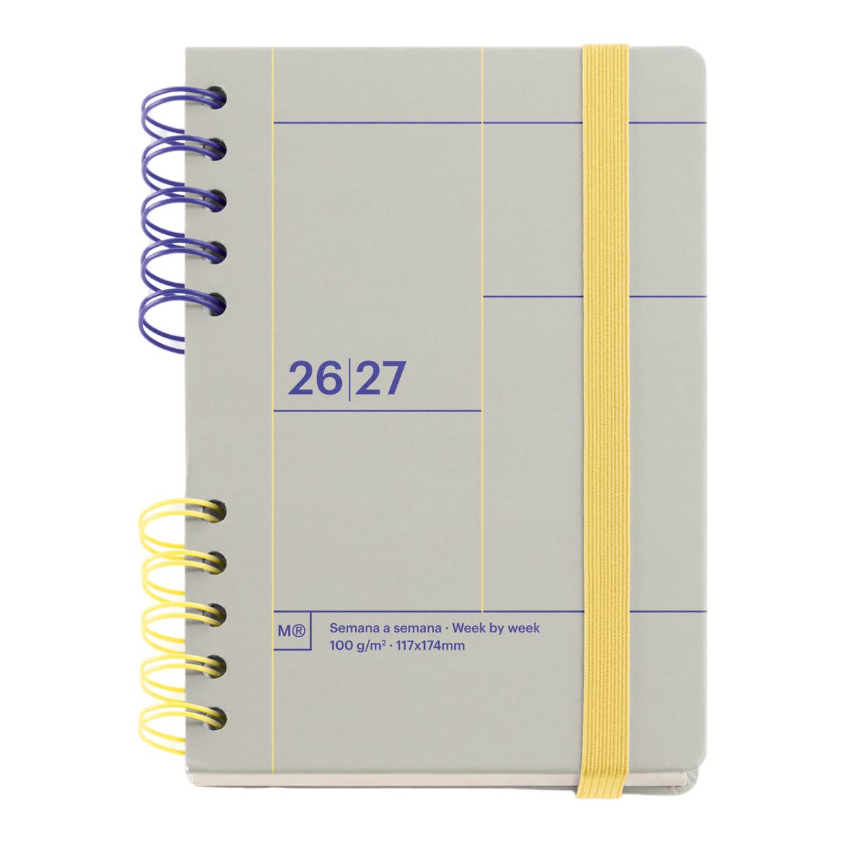 Imagem 0 de Agenda Escolar Activa Semana Vista Gris Back To Basics 2026-27 Miquelrius