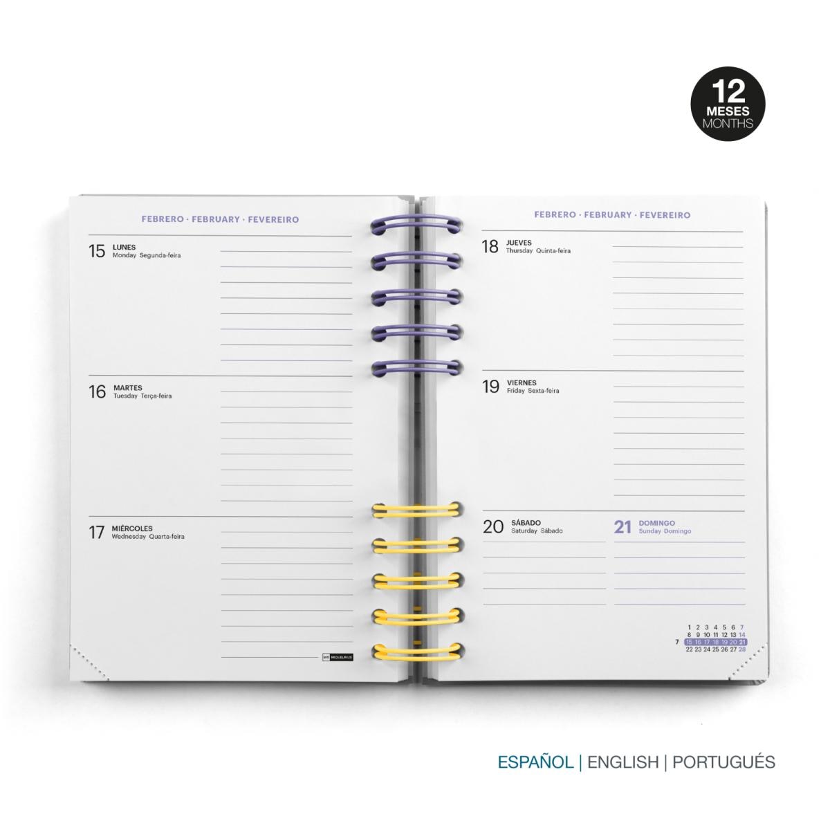 Agenda Escolar Activa Semana Vista Gris Back To Basics 2026-27 Miquelrius Cinzento-2