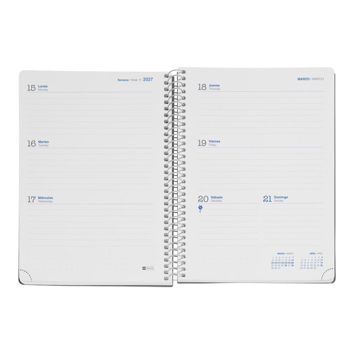 Agenda Escolar Plus Semana Vista Duo Blue-Mustard 2026-27 Miquelrius Multicolor-2