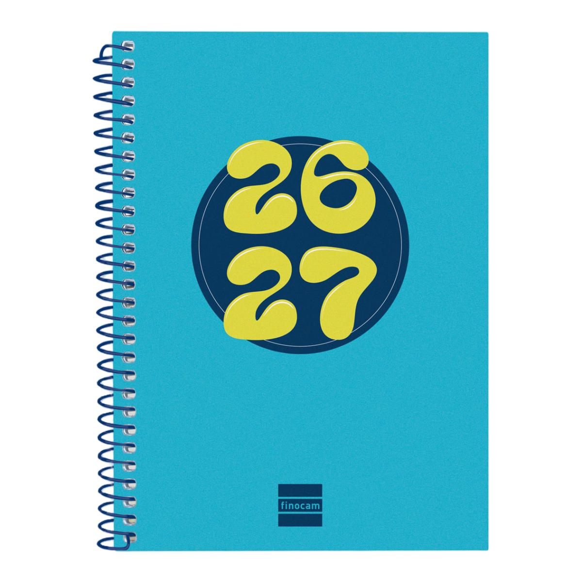 Imagen 0 de Agenda curso 2026-2027 Cool 8º-120x164 mm semana vista horizontal Finocam azul multilingüe