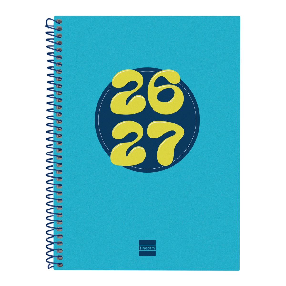 Imagen 0 de Agenda curso 2026-2027 Cool 4º-155x212 mm semana vista horizontal Finocam azul multilingüe