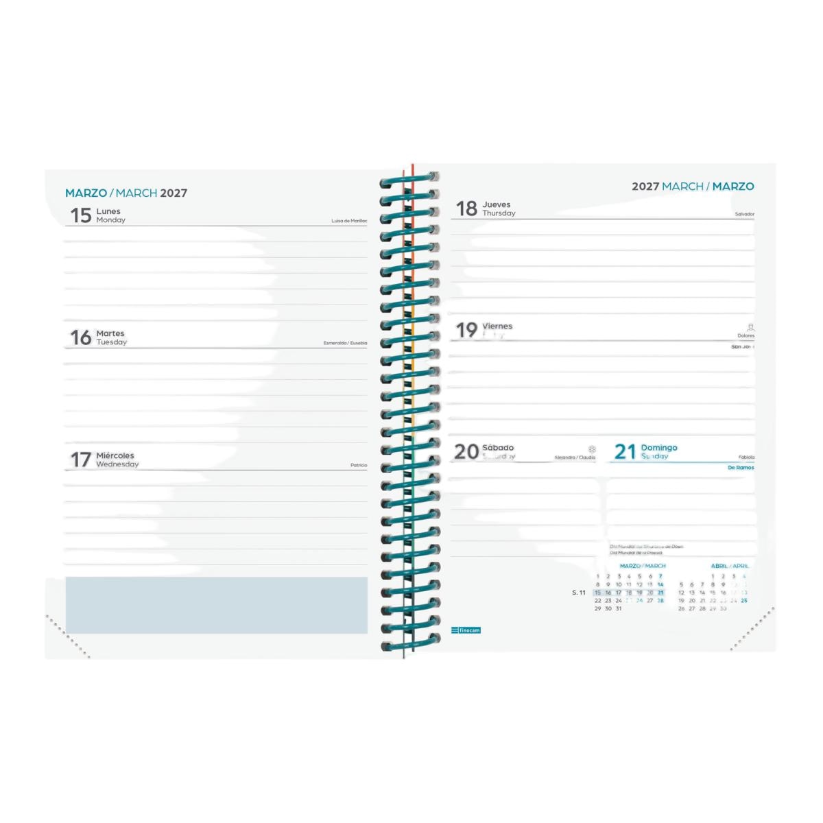 Agenda curso 2026-2027 Diva 8º-120x164 mm semana vista horizontal Colors Finocam multilingüe Multicolor-4