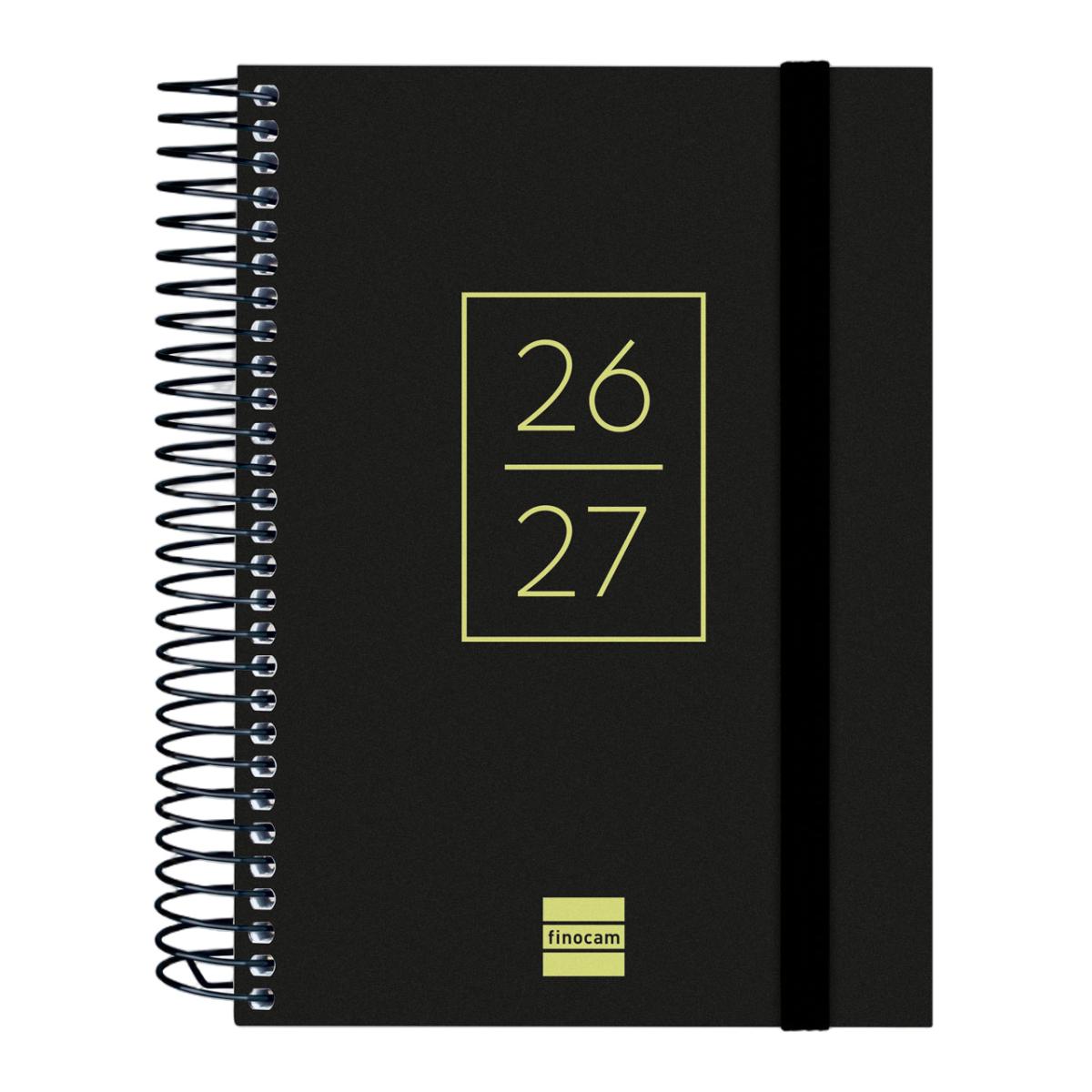Imagen 0 de Agenda curso 2026-2027 Secundaria 8º-120x164 mm 1 día página Finocam negro multilingüe