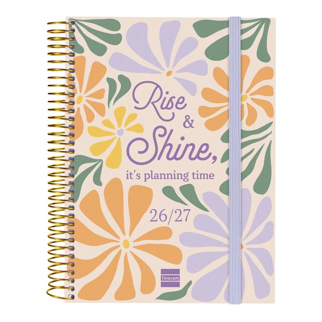 Agenda curso 2026-2027 Secundaria 4º-155x212 mm 1 día página Shine Finocam multilingüe