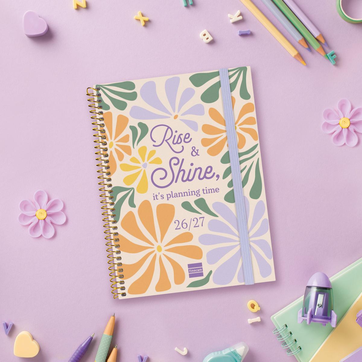 Agenda curso 2026-2027 Secundaria 4º-155x212 mm 1 día página Shine Finocam multilingüe 2