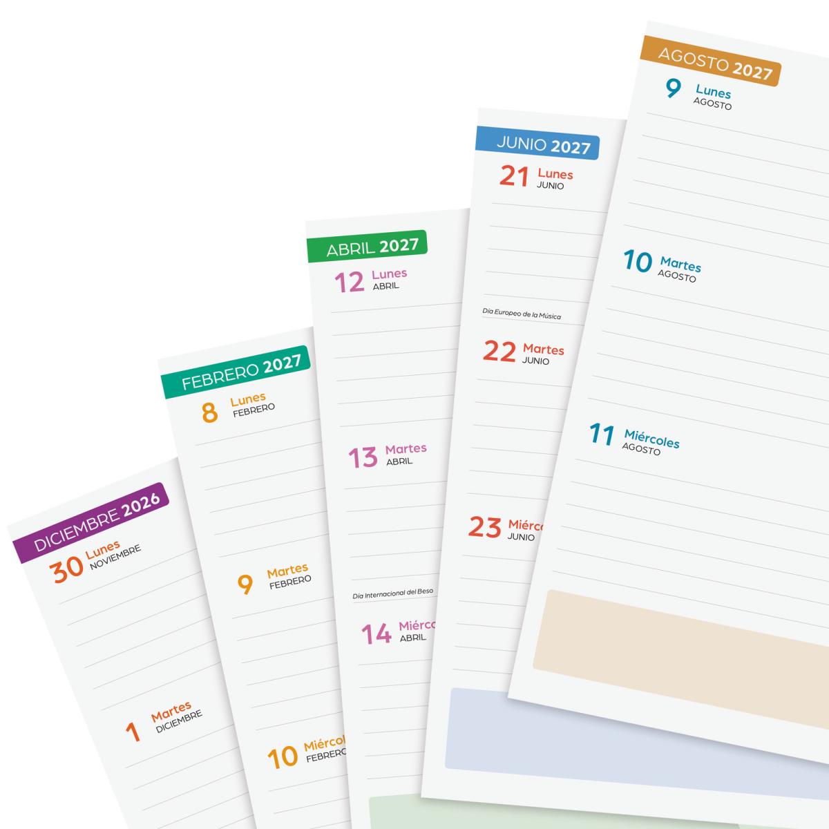 Agenda curso 2026-2027 Cosmo 4º-155x212 mm 1 día página Finocam rojo 7