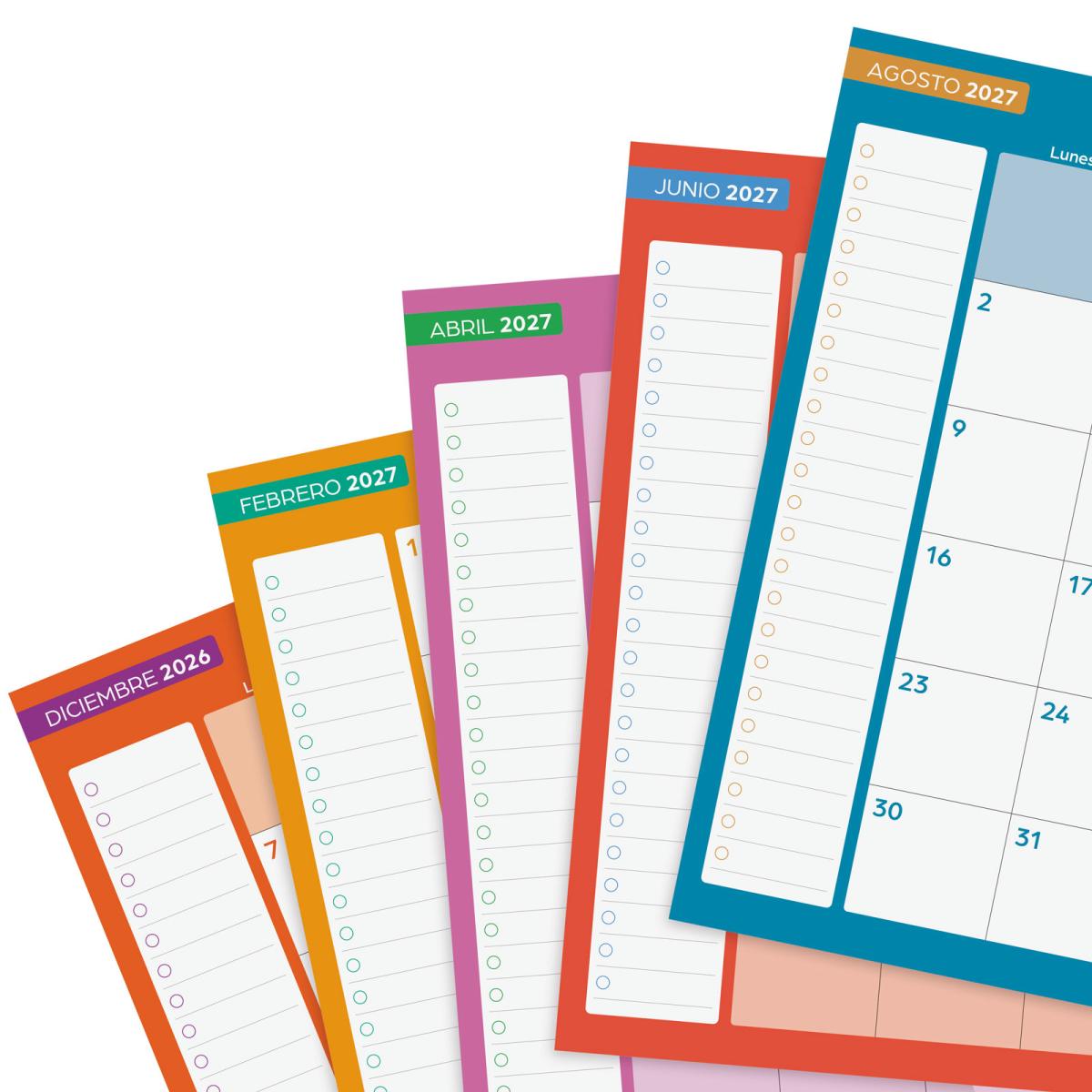 Agenda curso 2026-2027 Cosmo 4º-155x212 mm 1 día página Finocam rojo 8