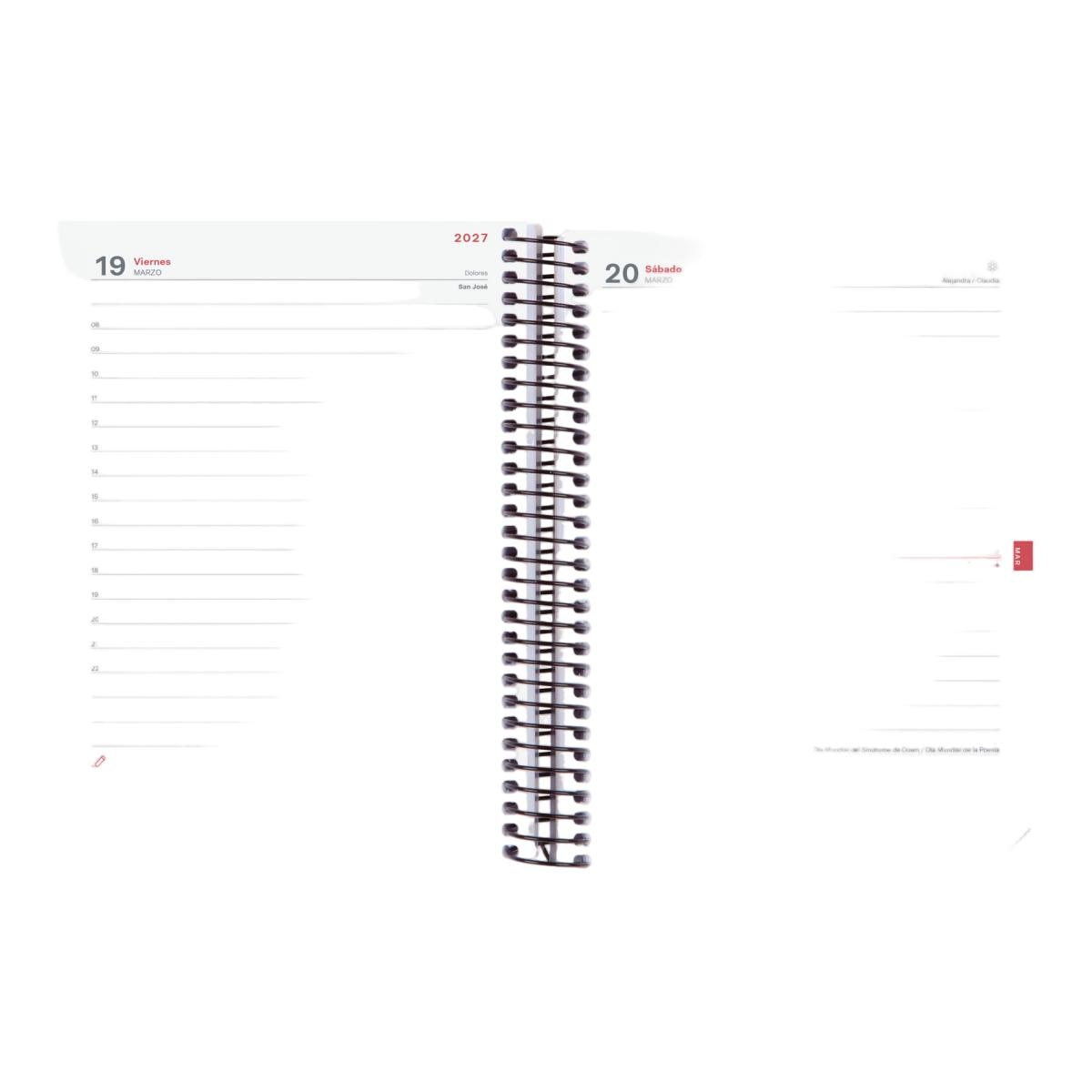 Agenda curso 2026-2027 Espir E10-155x212 mm 1 día página Finocam verde 4
