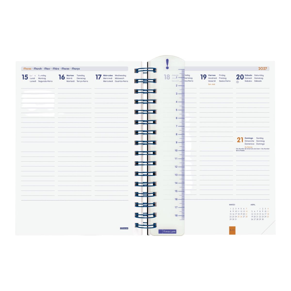 Agenda Curso 2026-2027 Institut 4º-155x215 mm Vista Semanal vertical Multilingüe - Azul Azul-4