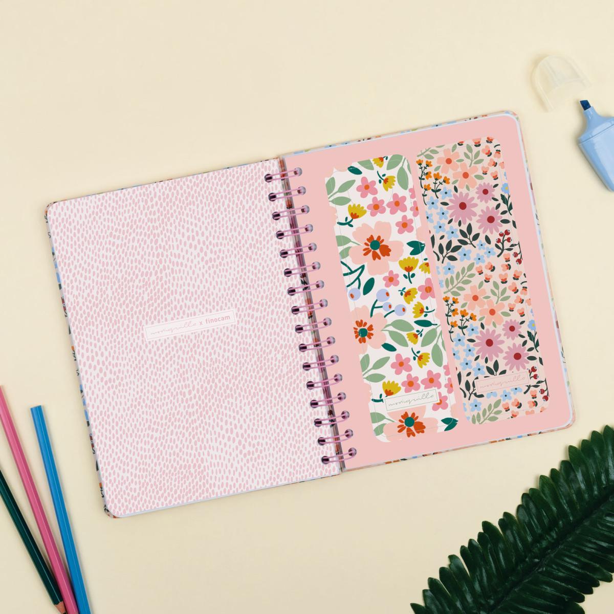 Agenda curso 2026-2027 Moniquilla E10-155x212 mm semana vista horizontal Finocam rosa 7