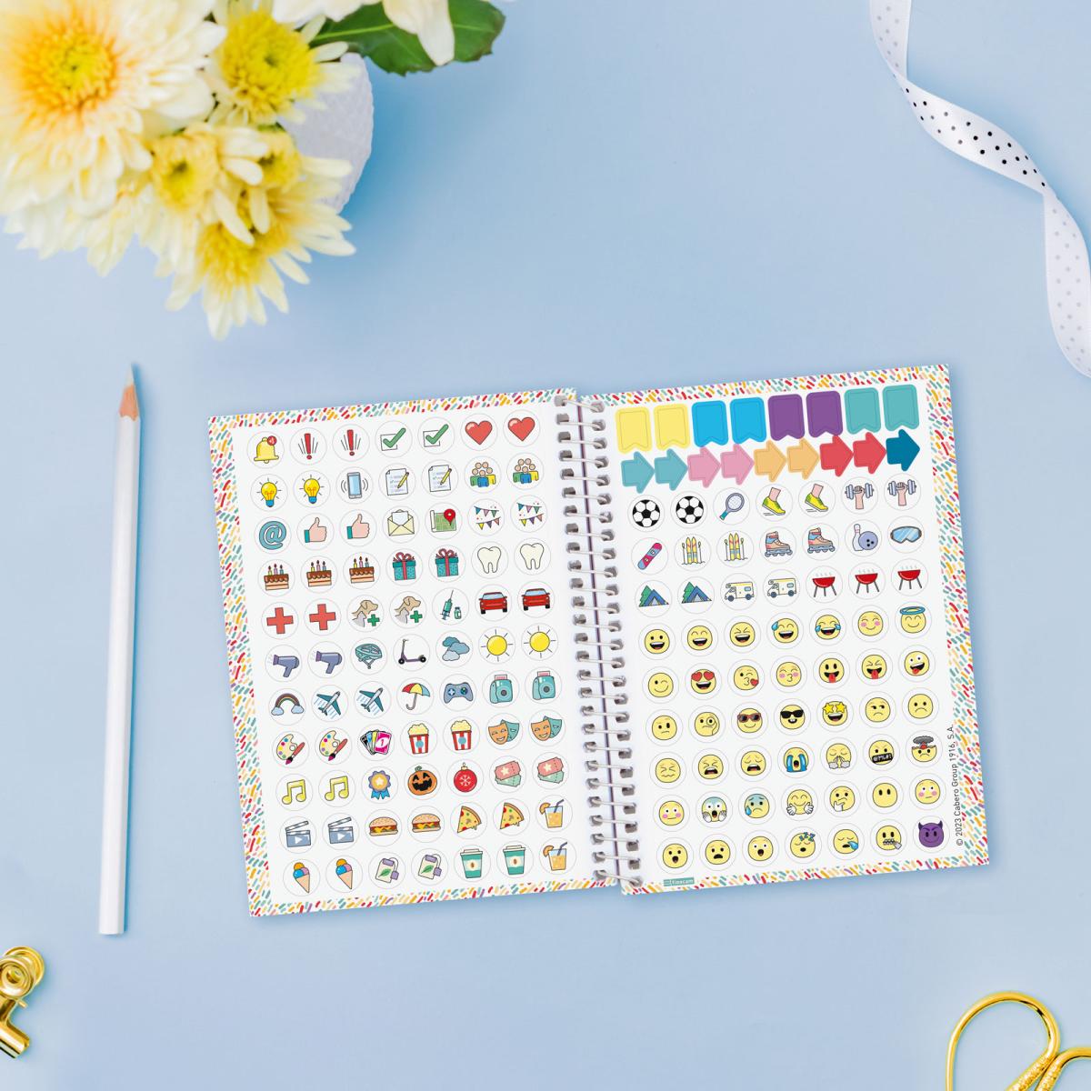 Agenda curso 2026-2027 Secundaria 8º-120x164 mm 1 día página Fiori Finocam euskera multilingüe Multicolor-4