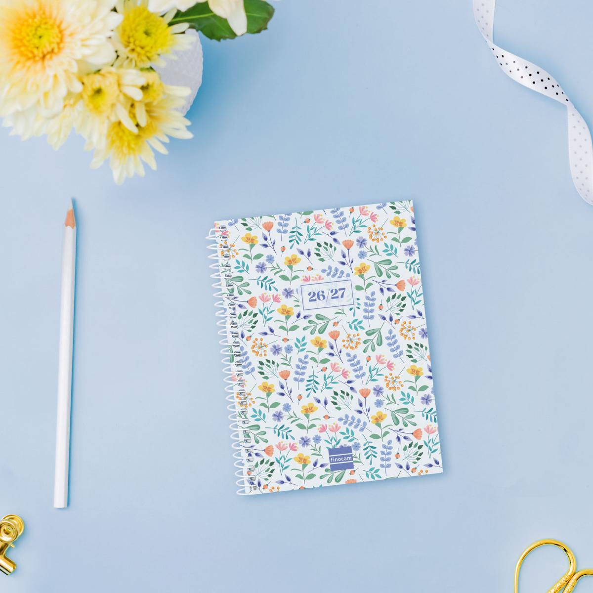 Agenda Escolar 2026-2027 Gamma 8º-120x164 mm Vista Semanal Horizontal Fiori Português Multilingue Multicolor-2
