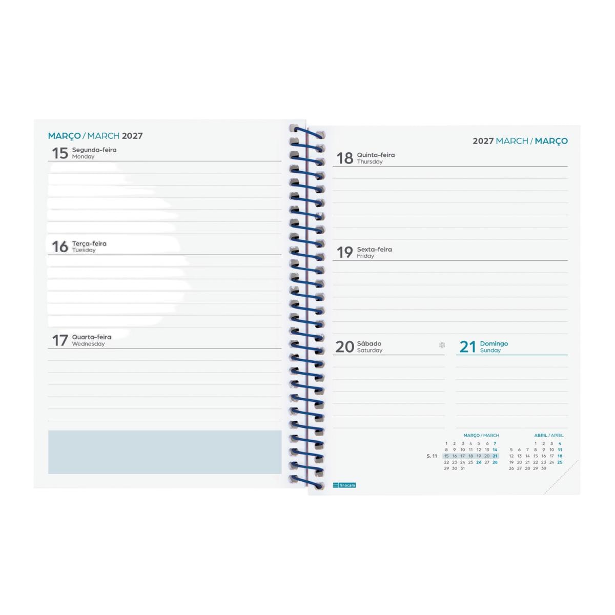 Agenda Curso 2026-2027 Gamma 8º-120x164 mm Vista Semanal Horizontal Tropical Portugués Multilingüe Multicolor-4