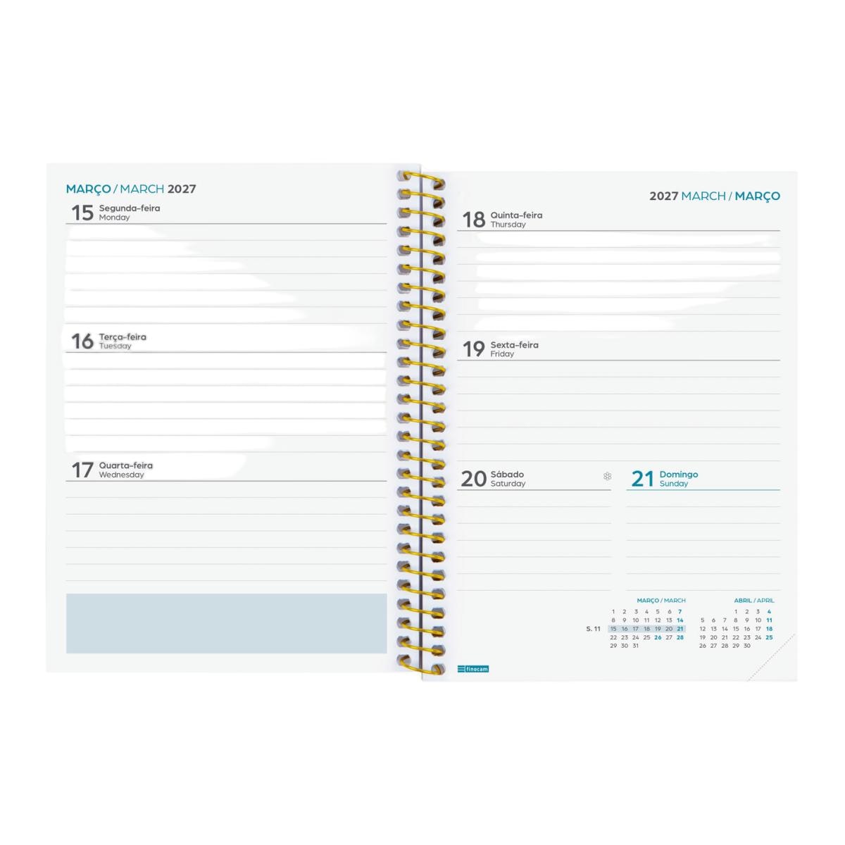 Agenda Curso 2026-2027 Gamma 8º-120x164 mm Vista Semanal Horizontal Shine Portugués Multilingüe Multicolor-4