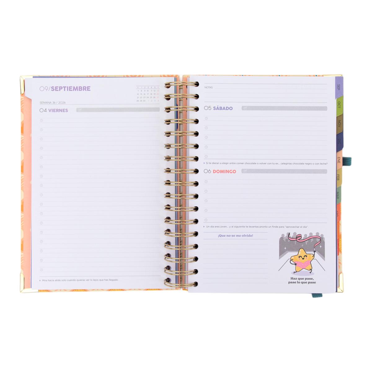 Agenda Escolar Mr. Wonderful 2026 2027 vista diaria. Magia en lo cotidiano 8