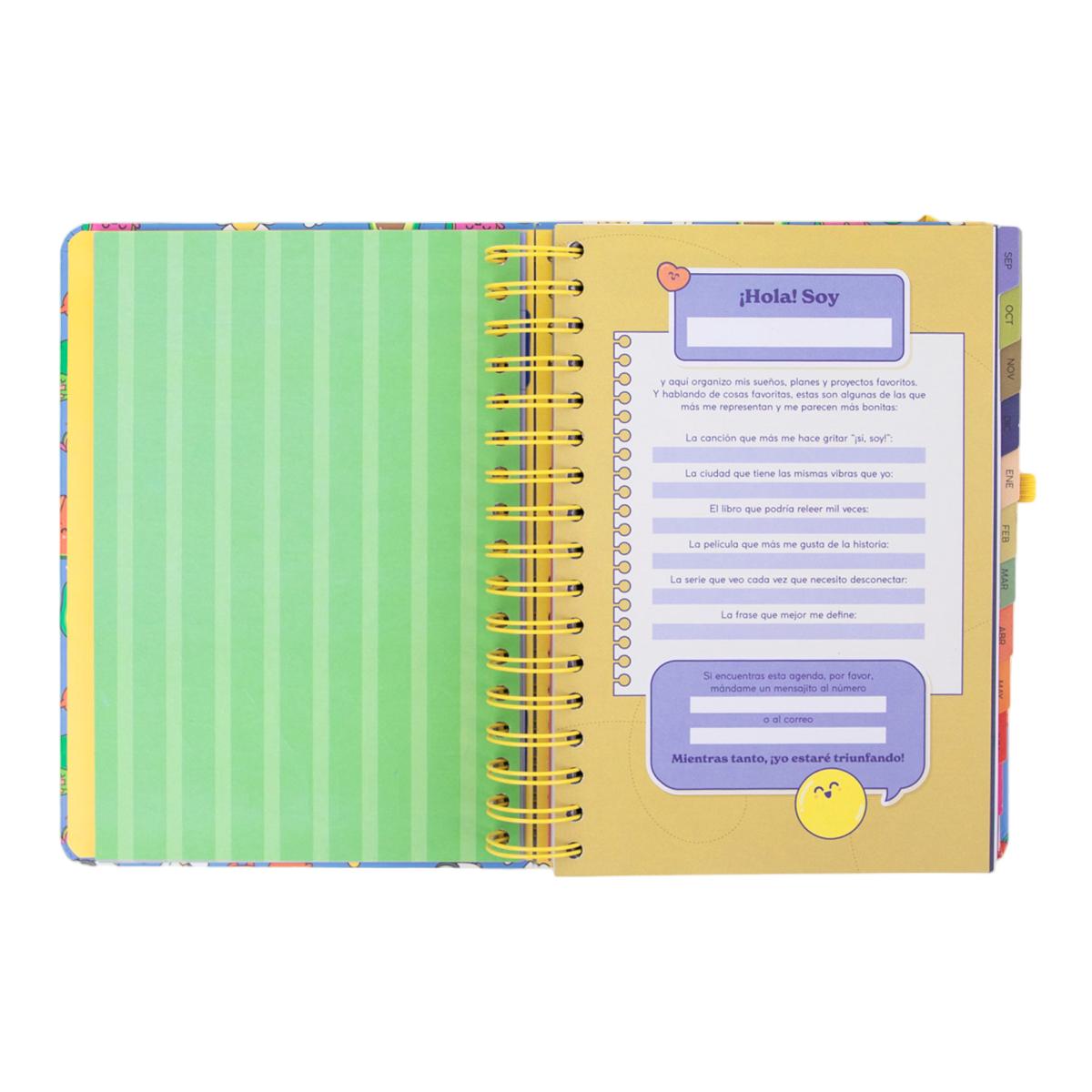 Agenda Escolar Mr. Wonderful 2026 2027 vista diaria. En mi mundo 5