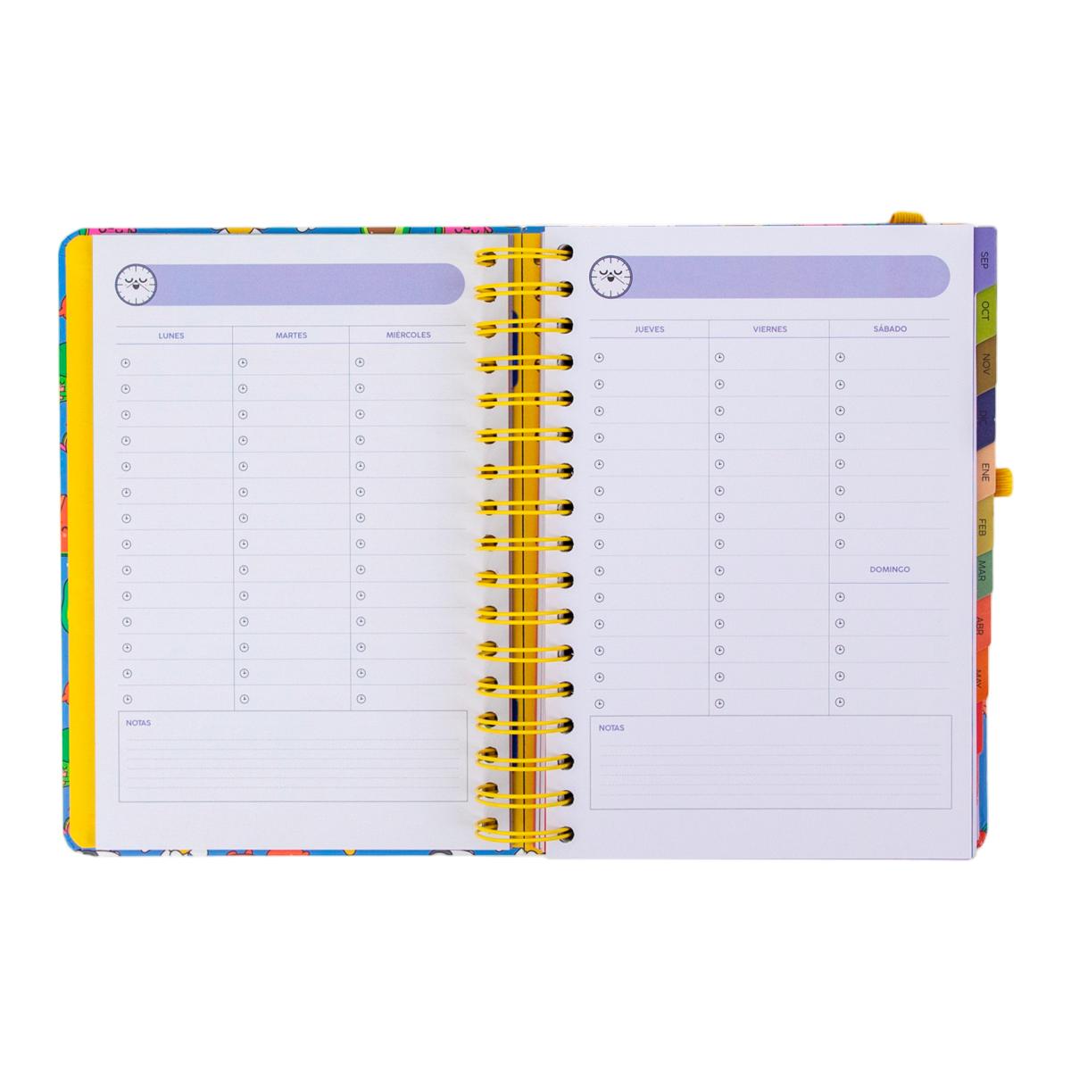 Agenda Escolar Mr. Wonderful 2026 2027 vista diaria. En mi mundo 6