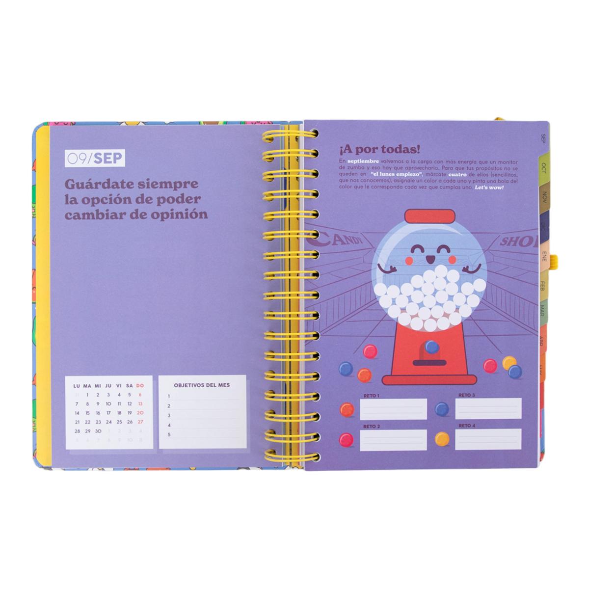 Agenda Escolar Mr. Wonderful 2026 2027 vista diaria. En mi mundo 7