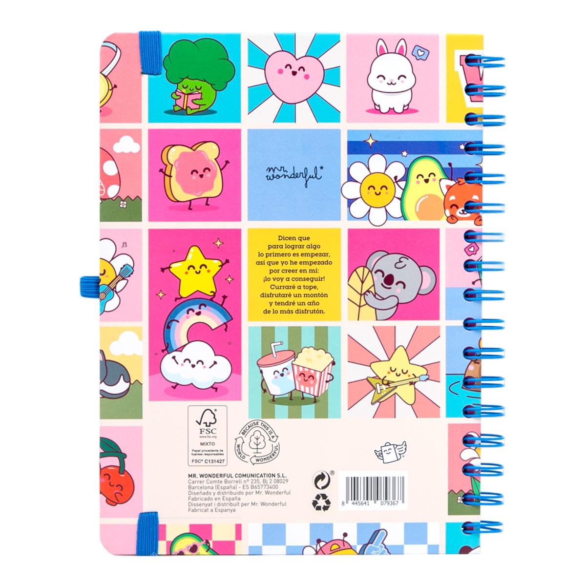 Agenda Escolar Mr. Wonderful 2026 2027 vista semanal. Manual para un año brillante 2