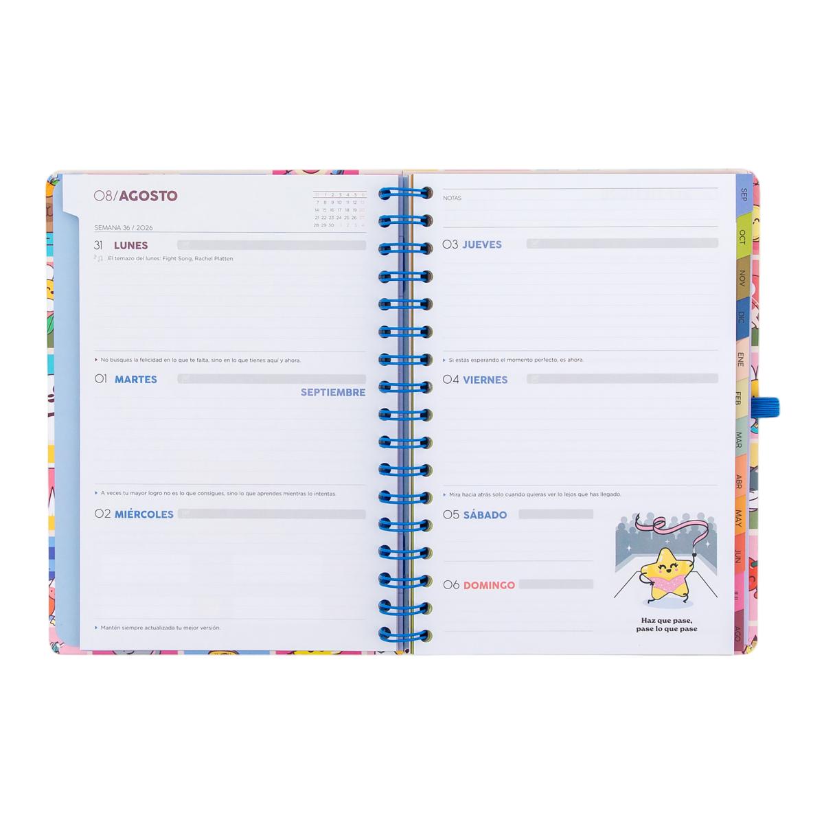 Agenda Escolar Mr. Wonderful 2026 2027 vista semanal. Manual para un año brillante 8