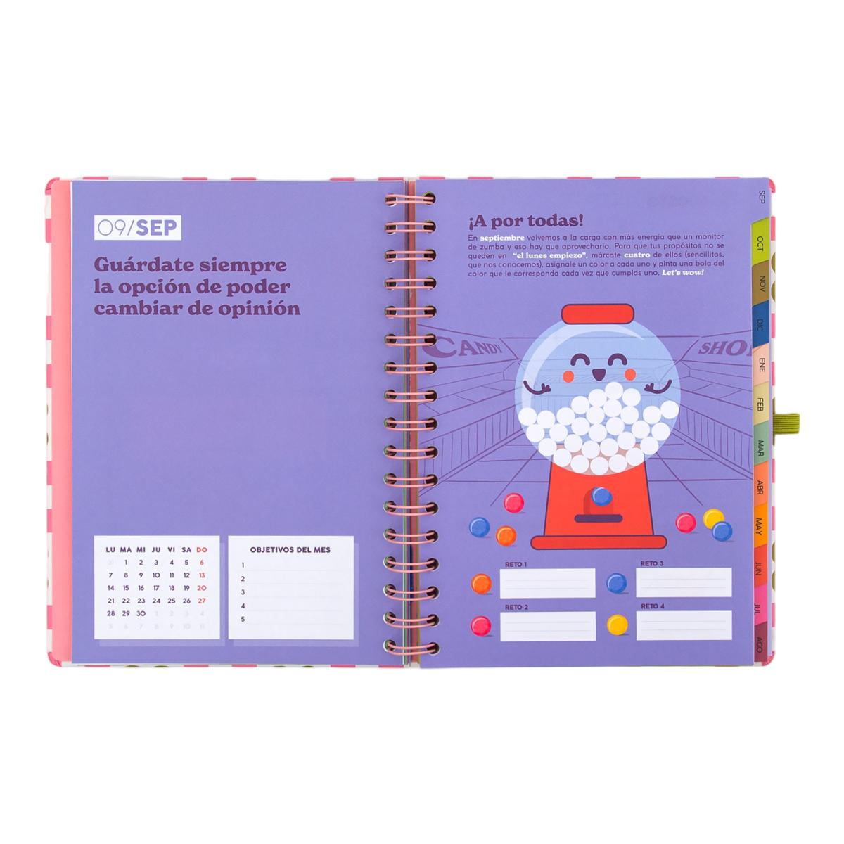 Agenda Escolar Mr. Wonderful 2026 2027 vista semanal. Vive hoy, planea siempre 7