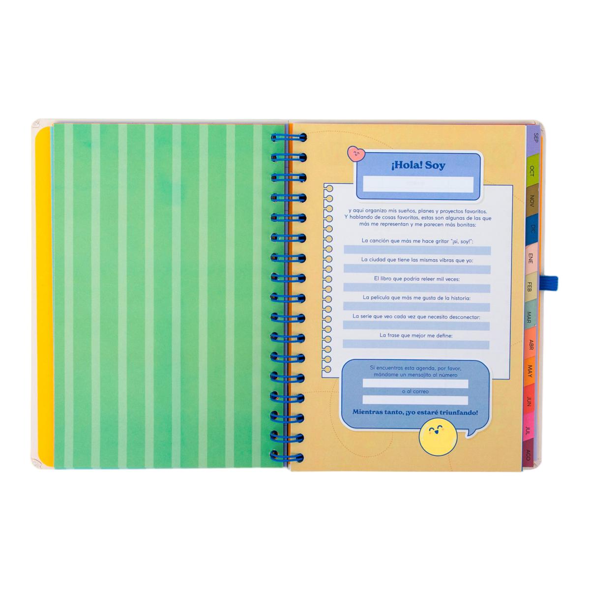 Agenda Escolar Mr. Wonderful 2026 2027 vista semanal. Ready 5