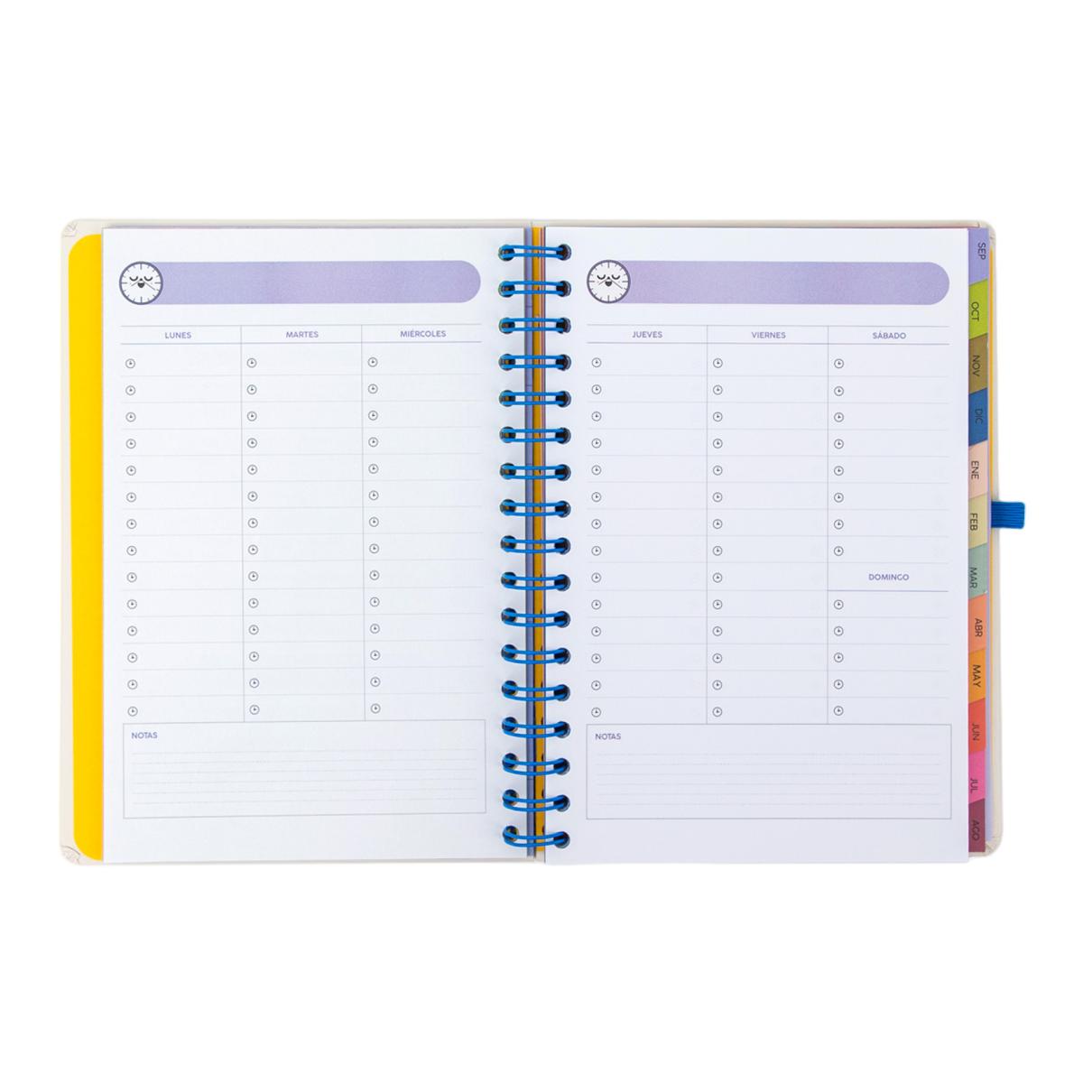 Agenda Escolar Mr. Wonderful 2026 2027 vista semanal. Ready 6