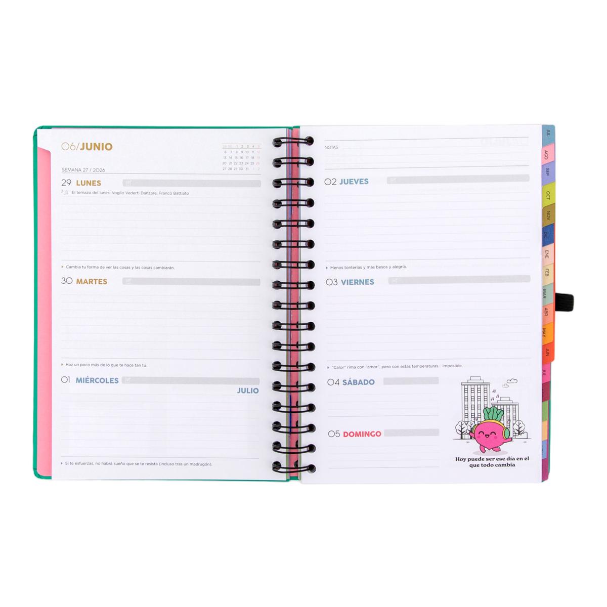 Agenda Escolar Mr. Wonderful 2026 2027, 18 meses, vista semanal. Sueña fuerte, vive libre 8