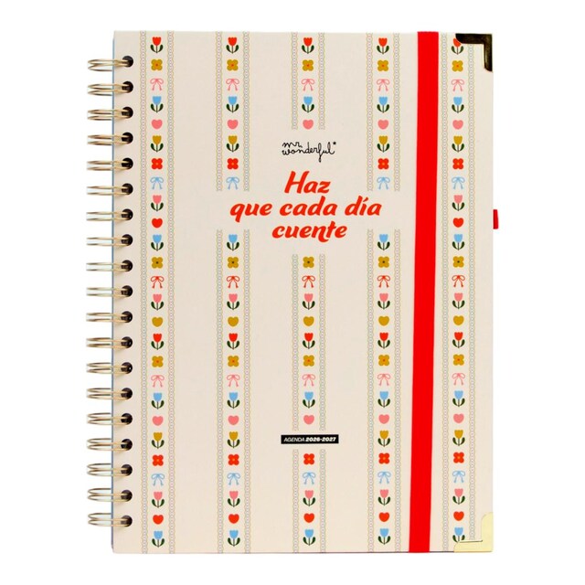 Agenda Escolar Mr. Wonderful 2026 2027, Extragrande, vista semanal .Haz que cada día cuente