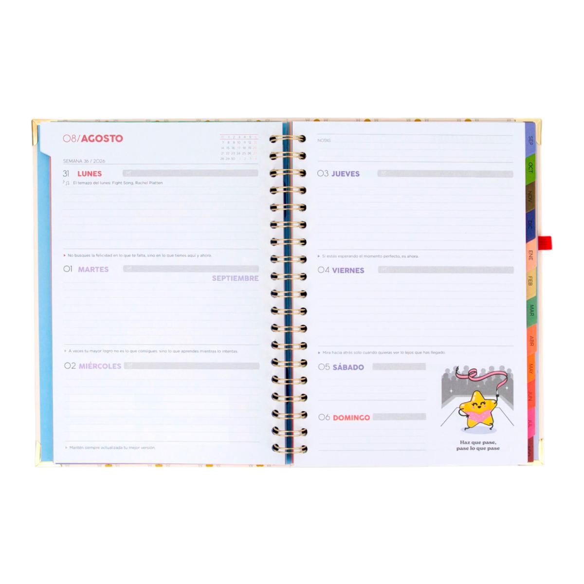 Agenda Escolar Mr. Wonderful 2026 2027, Extragrande, vista semanal .Haz que cada día cuente 8