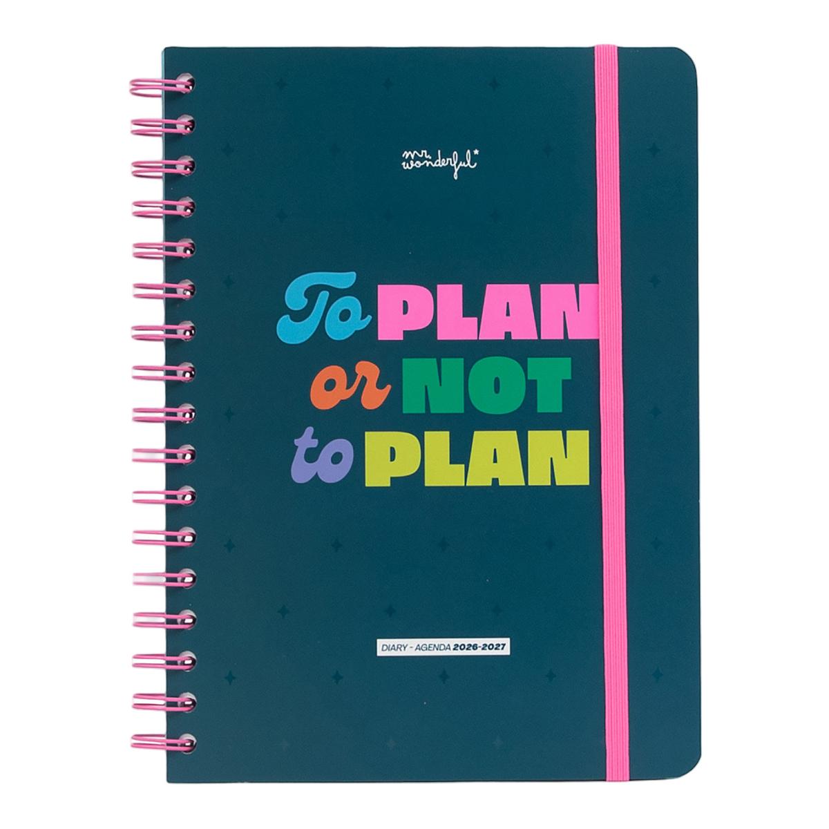 Imagen 0 de Agenda Escolar Mr. Wonderful 2026 2027. Basic, vista semanal . To plan or not to plan