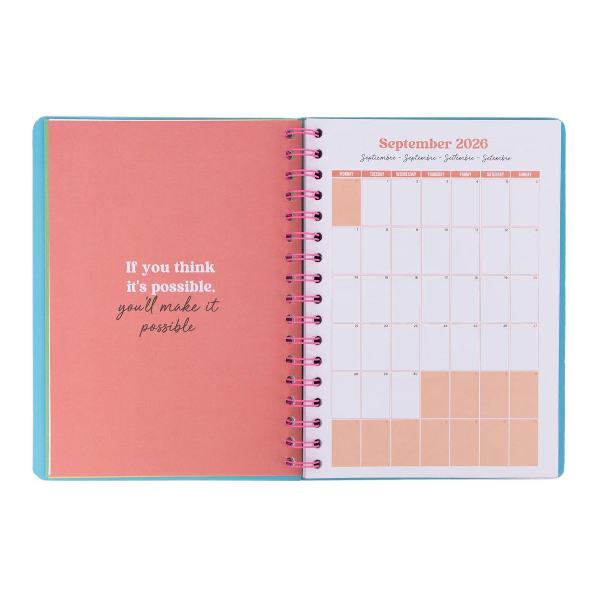 Agenda Escolar Mr. Wonderful 2026 2027. Basic, vista semanal . To plan or not to plan 5