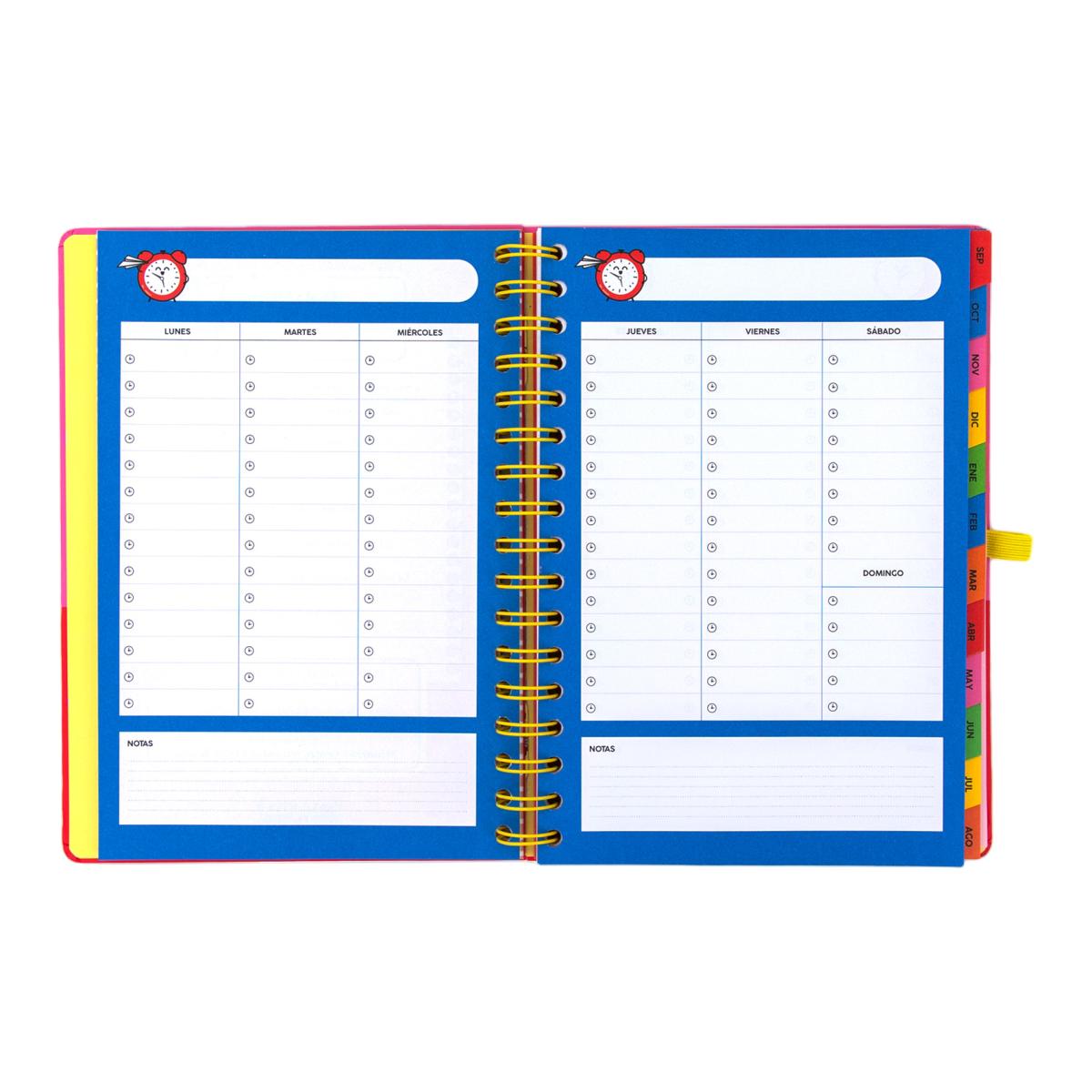 Agenda Escolar 2026 2027 Hello Kitty & Friends Mr. Wonderful, vista semanal. Somos el mejor equipo 6