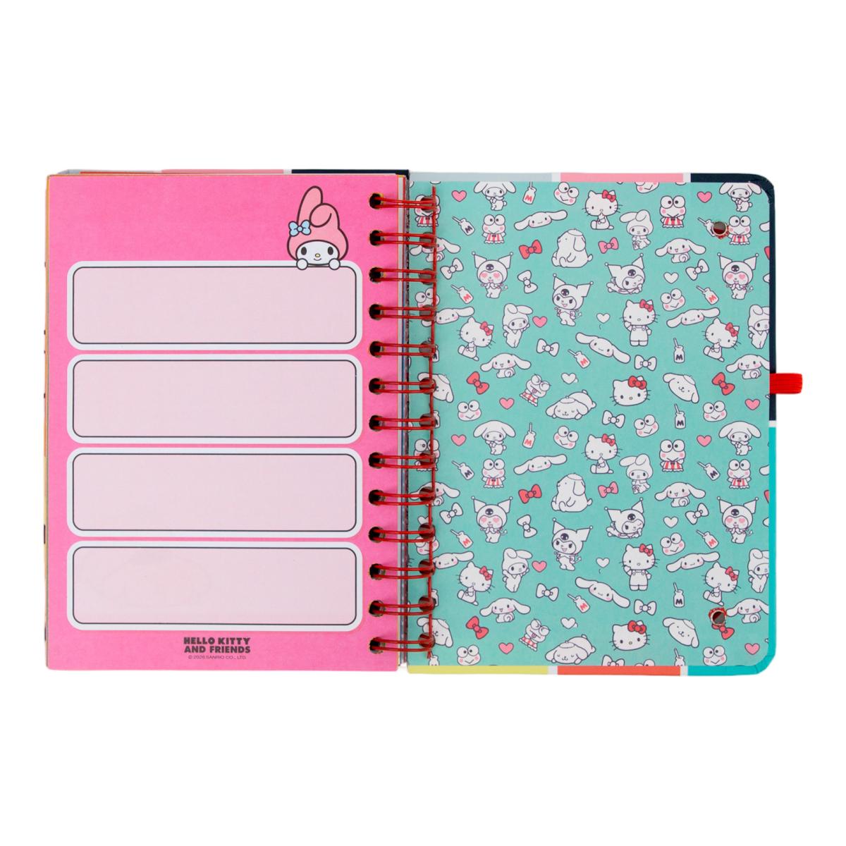Set Agenda Escolar 2026 2027 Hello Kitty & Friends Mr. Wonderful con 3 Bo-Bo's. Pequeña, vista semanal. Somos el mejor equipo 13
