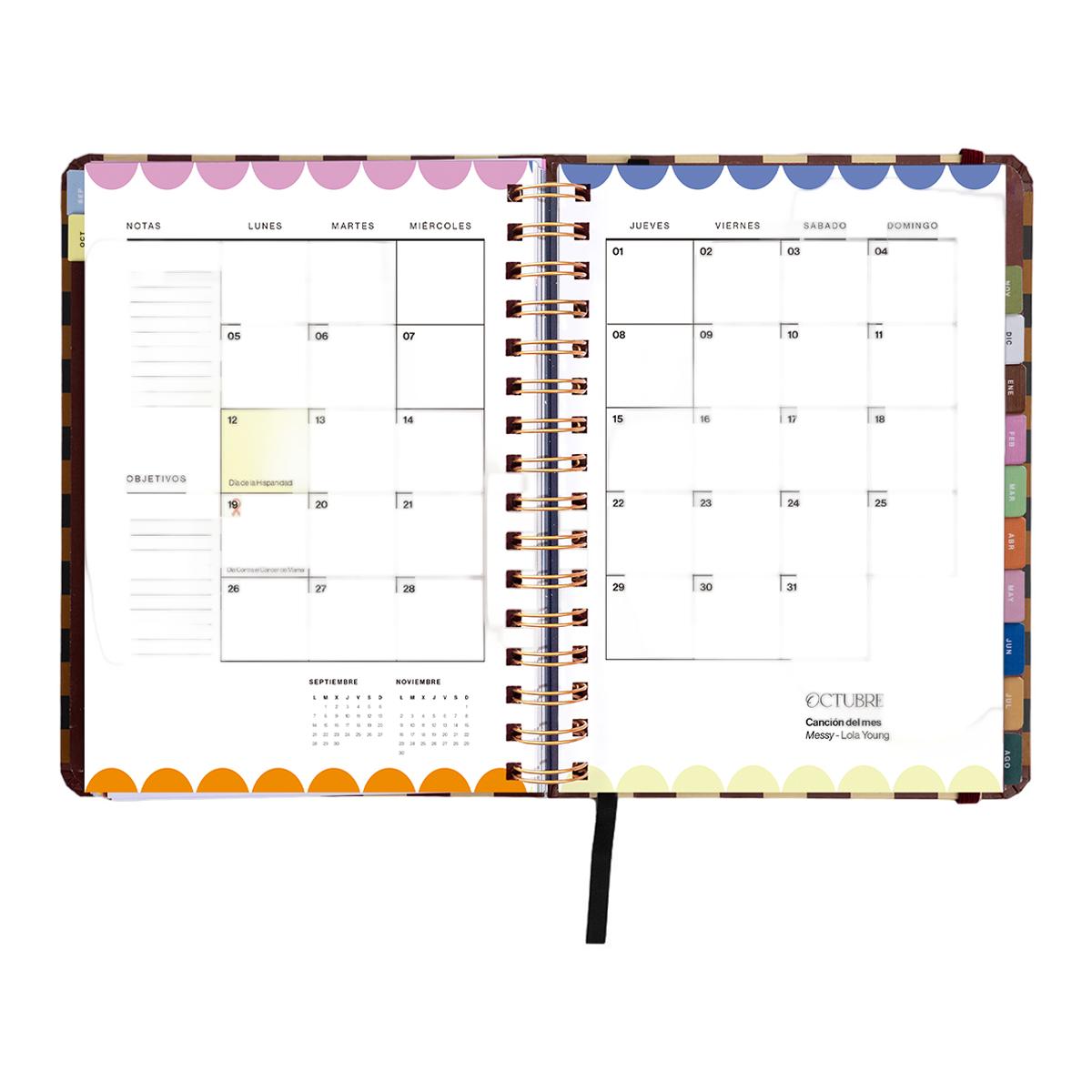 Agenda Escolar 11 Meses 2026-2027 168x220 mm Vista Semanal Universo UO Espanhol - Preto Multicolor-12