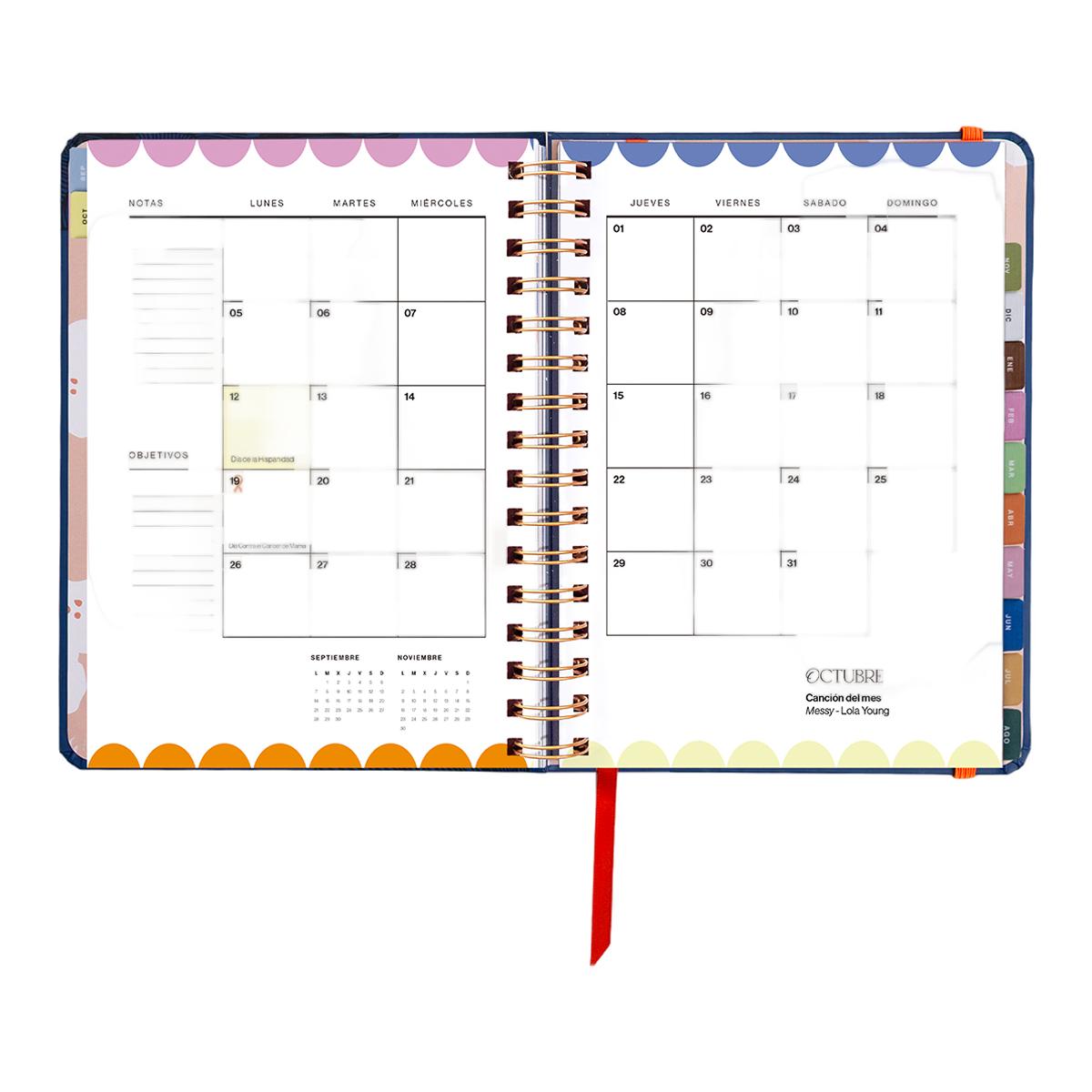 Agenda Escolar 11 Meses 2026-2027 168x220 mm Vista Semanal Kyoto UO Espanhol Multicolor-12