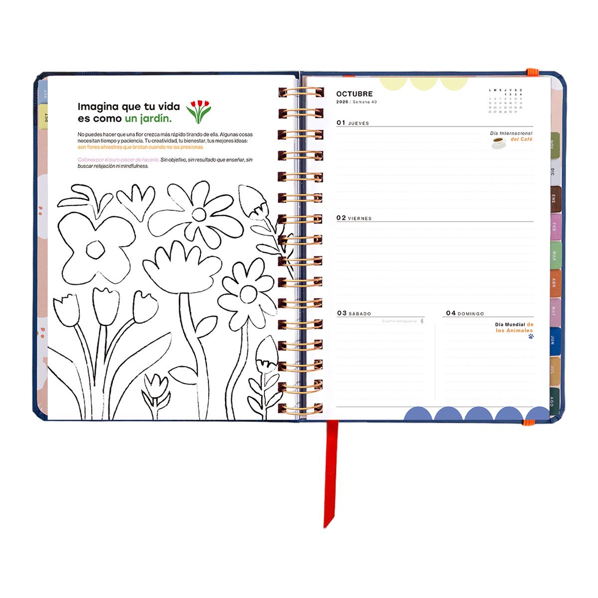 Agenda Escolar 11 Meses 2026-2027 168x220 mm Vista Semanal Kyoto UO Espanhol Multicolor-13