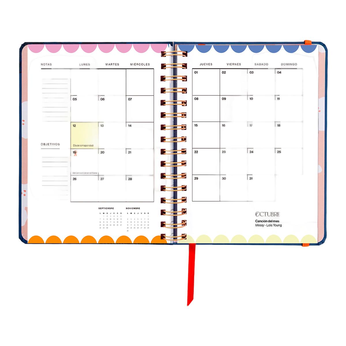 Agenda Escolar 11 Meses 2026-2027 168x220 mm 1 Dia por Página Kyoto UO Espanhol Multicolor-12