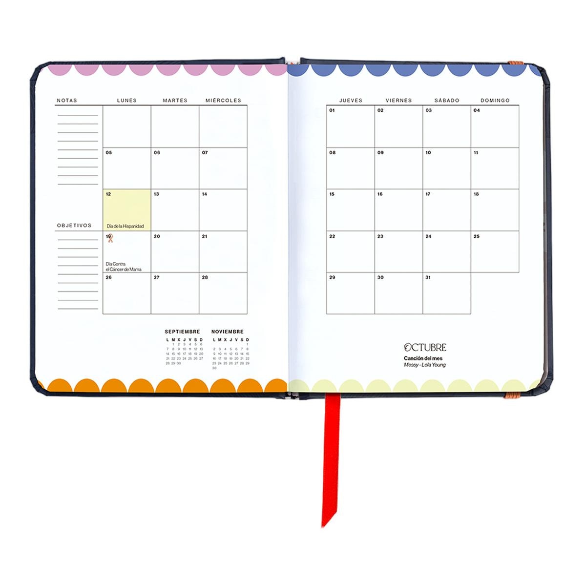 Agenda Escolar 11 Meses 2026-2027 128x154 mm Mini Vista Semana Kyoto UO Espanhol Multicolor-13