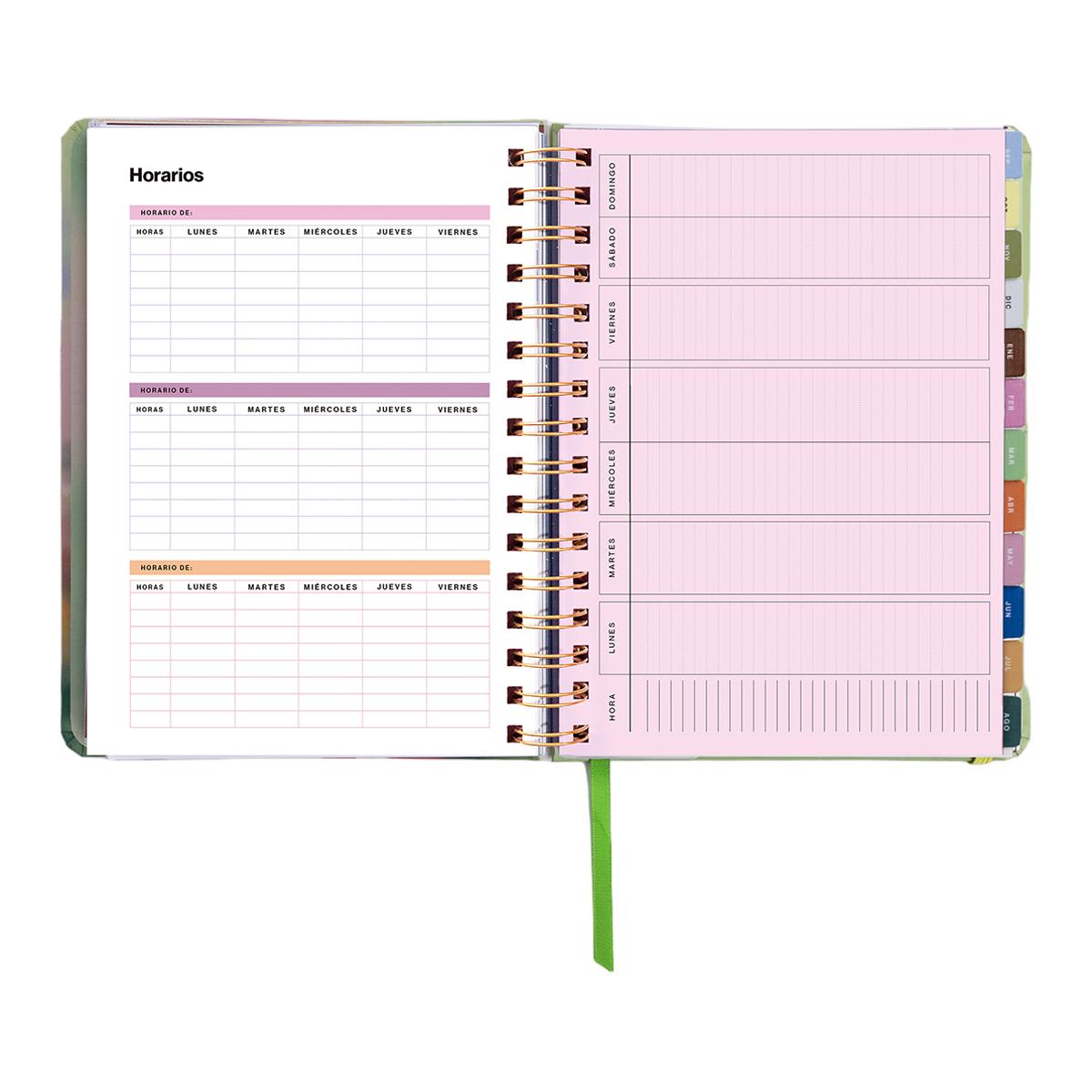 Agenda Escolar 11 Meses 2026-2027 168x220 mm Vista Semana Bloom UO Espanhol Multicolor-7