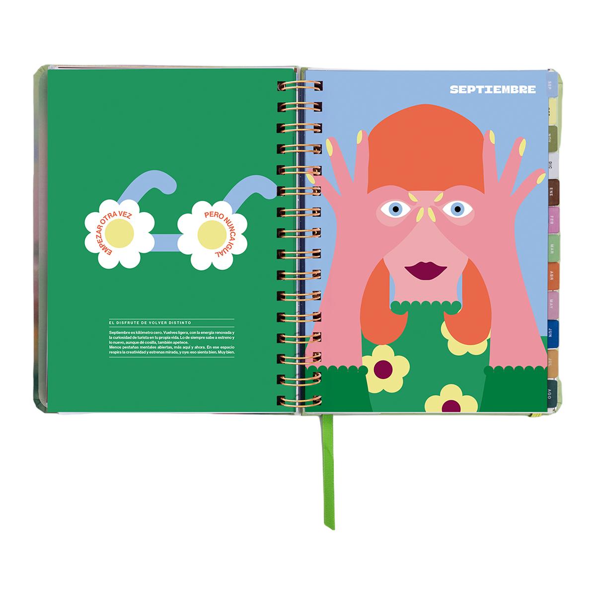 Agenda Escolar 11 Meses 2026-2027 168x220 mm Vista Semana Bloom UO Espanhol Multicolor-11