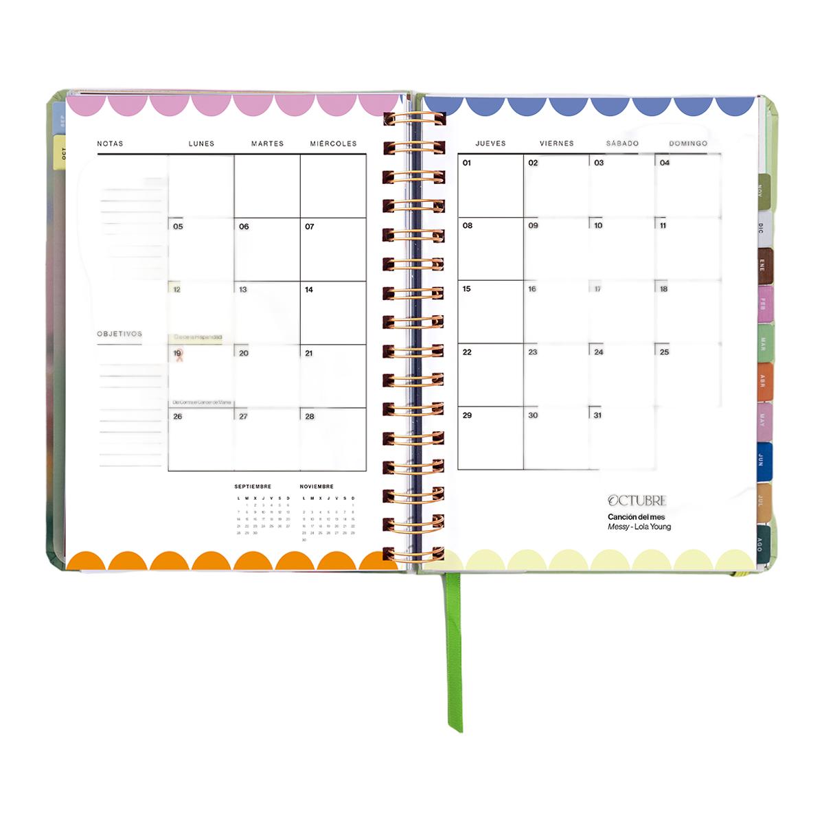Agenda Escolar 11 Meses 2026-2027 168x220 mm Vista Semana Bloom UO Espanhol Multicolor-12
