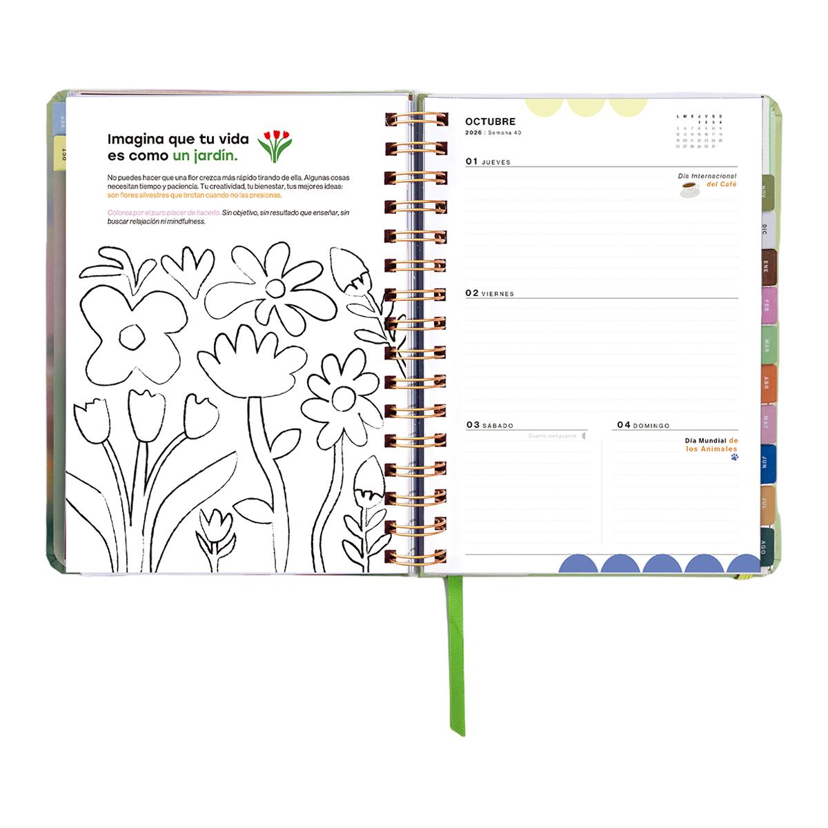 Agenda Escolar 11 Meses 2026-2027 168x220 mm Vista Semana Bloom UO Espanhol Multicolor-13