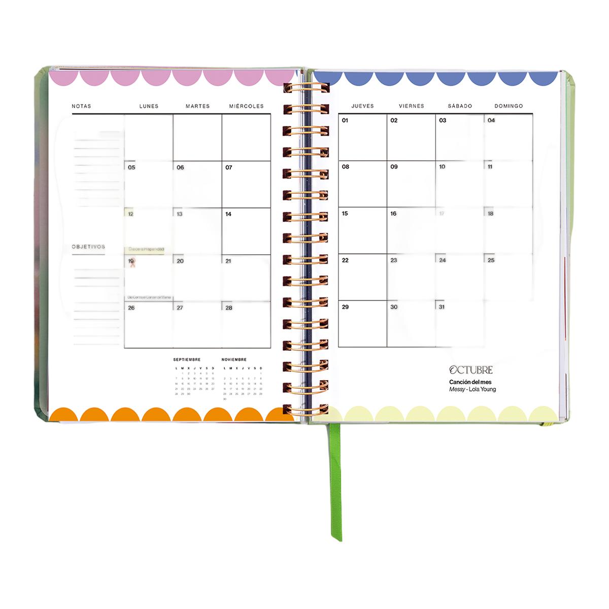 Agenda Escolar 11 Meses 2026-2027 168x220 mm 1 Dia por Página Bloom UO Espanhol Multicolor-12