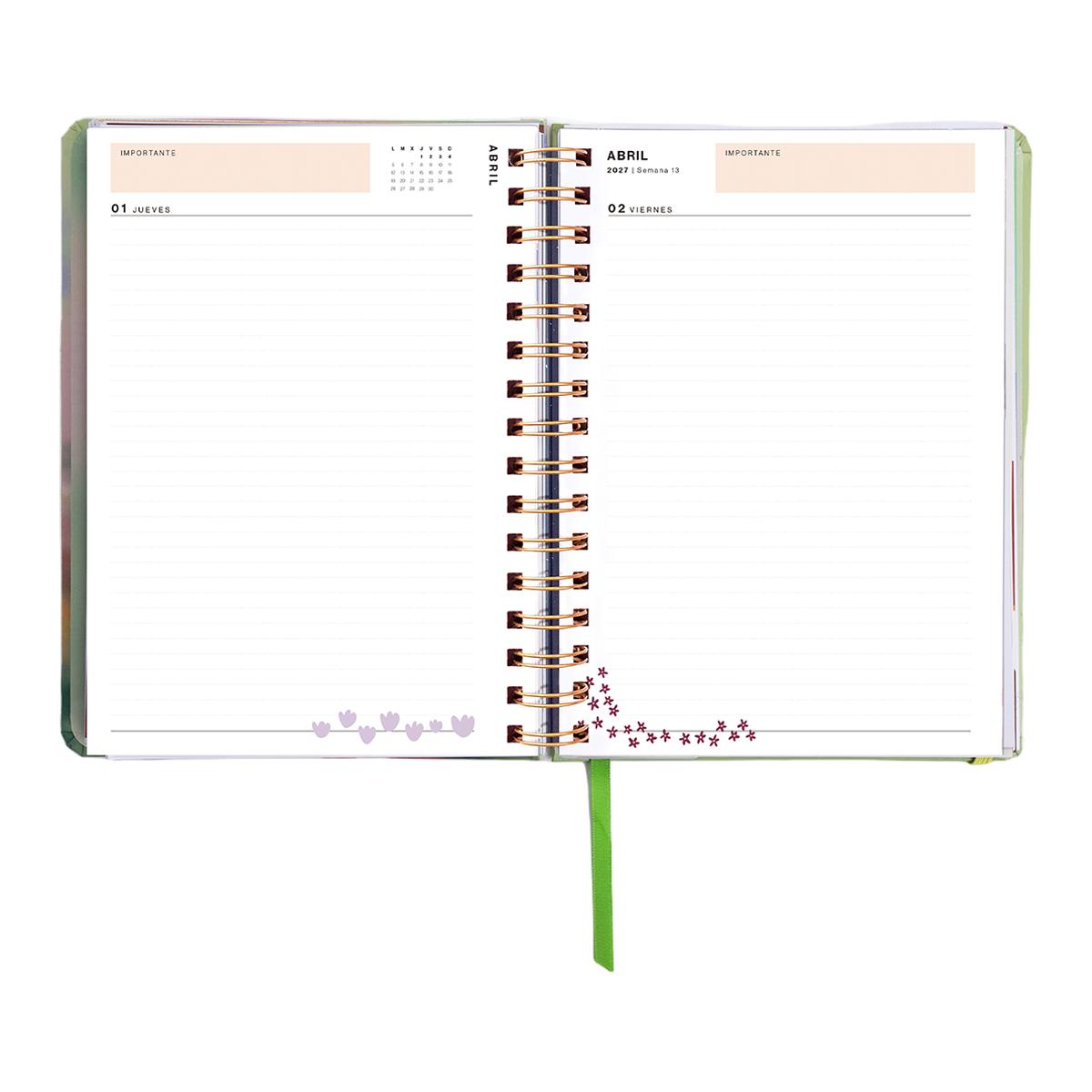 Agenda Escolar 11 Meses 2026-2027 168x220 mm 1 Dia por Página Bloom UO Espanhol Multicolor-13